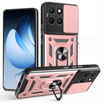 Honor X8c Roterende ring hybride hoesje met camera schild - Rose Gold