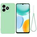 Honor X8d Vloeibare siliconen hoesje met polsbandje - Groen