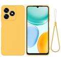 Honor X8d Vloeibare siliconen hoesje met polsbandje - Geel