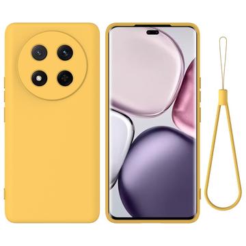 Honor X60 Pro/X9c/Magic7 Lite Vloeibare siliconen hoesje met polsbandje - Geel