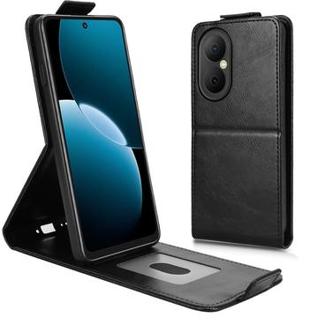 Huawei Enjoy 80 Verticale Flip Hoesje met standaard - Zwart