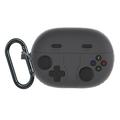 Huawei FreeBuds Pro 5 Retro Gamepad siliconen hoesje met karabijnhaak - Donkergrijs