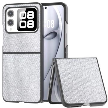 Huawei Nova Flip Strass Textuur Hybride Hoesje - Zilver