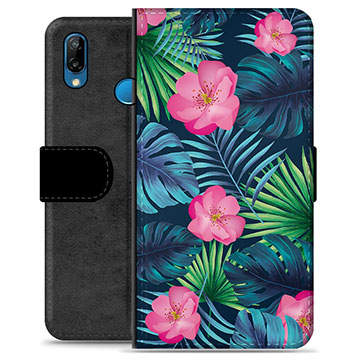 Huawei P20 Lite Premium Portemonnee Hoesje - Tropische Bloem