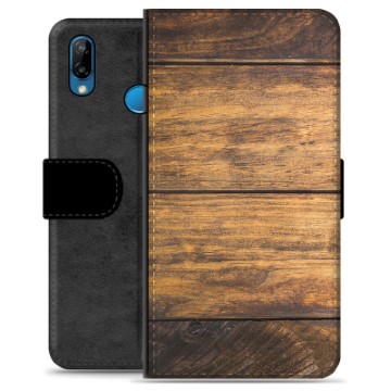 Huawei P20 Lite Premium Portemonnee Hoesje - Hout