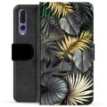 Huawei P20 Pro Premium Portemonnee Hoesje - Gouden Bladeren