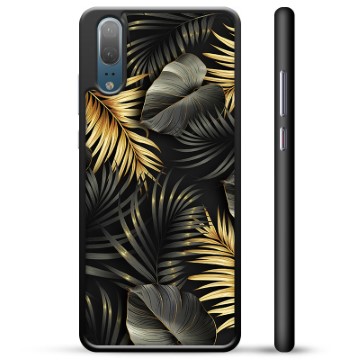 Huawei P20 Beschermhoes - Gouden Bladeren