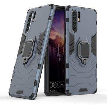 Huawei P30 Pro Hybride Hoesje met Ring Houder - Blauw