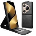 Huawei Pura 80 Ultra Verticale Flip Hoesje met standaard - Zwart