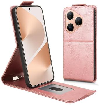 Huawei Pura 80 Verticale Flip Hoesje met standaard - Roségoud