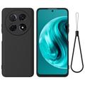 Huawei nova 13i Vloeibare siliconen hoesje met polsbandje - Zwart