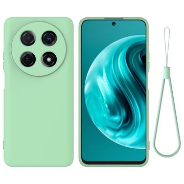Huawei nova 13i Vloeibare siliconen hoesje met polsbandje - Groen