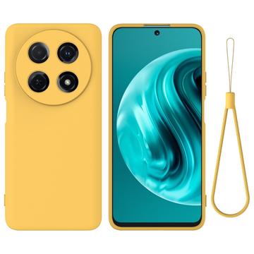 Huawei nova 13i Vloeibare siliconen hoesje met polsbandje - Geel