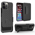 iPhone 13 Pro Hybride Hoesje met Riemclip - Zwart