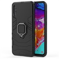 Samsung Galaxy A70 Hybrid Case met Ring Houder - Zwart