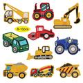 Strijk-op Flarden met Voertuigen voor Kleding - 10 Stuks. - Bouwplaats Machines