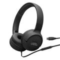 JBL Tune 520C USB-C bedrade on-ear hoofdtelefoon - Zwart