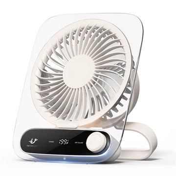JF136 Breedhoekige, draagbare bureau- en hangventilator met 199 snelheidsniveaus - Beige