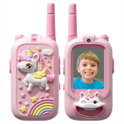 JK200 Kinder Video Walkie-Talkie met Camera - 2 stuks. - Roze Eenhoorn