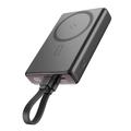 JOYROOM JR-PBM01 PD 20W 10000mAh Telefoon Power Bank Magnetische Draadloze Oplader met Ingebouwde Kabel / Kickstand