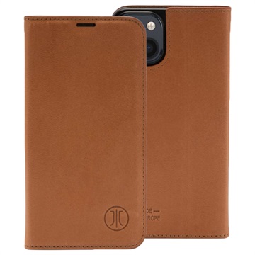 JT Berlin BookCase Tegel iPhone 13 Leren Flip Hoesje - Cognac