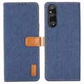 Sony Xperia 1 V Jeans Series Portemonnee Hoesje