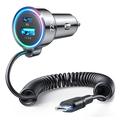 Joyroom JR-CL07 3-in-1 bedrade snelle autolader 72W - USB-C, USB-A - Zwart