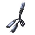 Joyroom SY-C03 2-in-1 audio-adapter - Zwart
