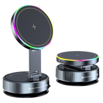 K3 Roterende Magnetische Autohouder/Draadloze Lader met Kleurrijk Licht