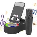 K500 draaibare telefoonstandaard met Bluetooth-luidspreker & 2 karaokemicrofoons - Zwart