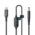 K595 USB-C/DC-voedingskabel 140W – digitaal display, 6-traps spanningsregeling – 1.5m – zwart