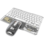 KB333 Transparant Bluetooth-toetsenbord en -muis - Wit
