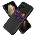 KSQ Samsung Galaxy S22 Ultra 5G Case met Kaartzak - Zwart