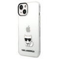 Karl Lagerfeld Choupette Logo iPhone 14 Plus Hoesje - Doorzichtig