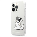 Karl Lagerfeld Doorzichtig iPhone 13 Pro Max TPU Hoesje - Choupette Eten