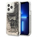 Karl Lagerfeld Gatsby Liquid Glitter iPhone 13 Pro Cover - Zwart