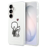 Samsung Galaxy S26 Karl Lagerfeld IML Karl&Choupette Magnetische hoes met logo op de achterkant - Doorzichtig