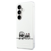 Samsung Galaxy S26+ Karl Lagerfeld IML Karl&Choupette Peekaboo Logo magnetische hoesje - Wit