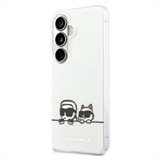 Samsung Galaxy S26 Karl Lagerfeld IML Karl&Choupette Peekaboo Logo magnetische hoesje - Wit