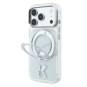 iPhone 18 Pro Max/17 Pro Max Karl Lagerfeld IML Ring Stand 360 Kameo Metal MagSafe-hoesje - Transparant