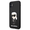 Karl Lagerfeld Ikonik iPhone 11 Siliconen Hoesje - Zwart