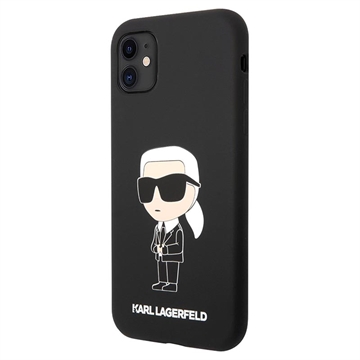 Karl Lagerfeld Ikonik iPhone 11 Siliconen Hoesje - Zwart