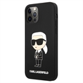 Karl Lagerfeld iPhone 12/12 Pro Siliconen Hoesje - Zwart