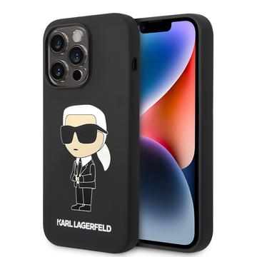 iPhone 15 Pro Max Karl Lagerfeld Ikonik Siliconen Hoesje - Zwart