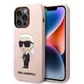 iPhone 15 Pro Max Karl Lagerfeld Ikonik Siliconen Hoesje - Roze