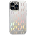 Karl Lagerfeld Iridescent Monogram iPhone 14 Pro Max Cover - Zilver