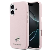 iPhone 17 Karl Lagerfeld Karl and Choupette Heads Pins Hoesje - Compatibel met MagSafe - Roze