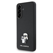 Samsung Galaxy A56 Karl Lagerfeld Saffiano Metal Karl and Choupette hoesje - Zwart