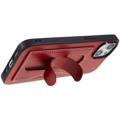 iPhone 14 Plus Gecoat Hoesje met Kaartsleuf en Standaard - Rood