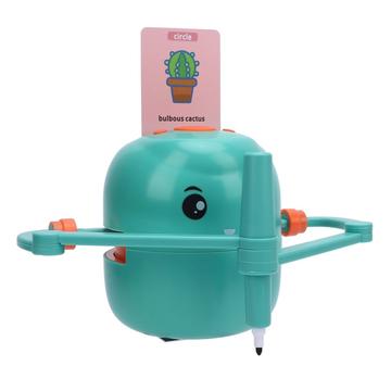 Kinderkunst leerrobot tekenmachine met 100 activiteitenkaarten - Groen